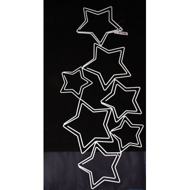 ROOST Fotohalter Sterne 46cm 768292-S 11 Clips, silber, weiss
