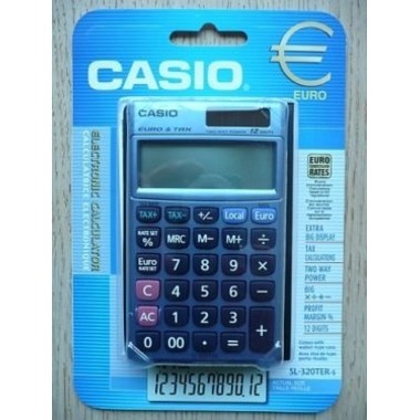 CASIO Taschenr.SL-300VER/SL-320TER+ SL320TER+ Solar, 12-stellig hellblau