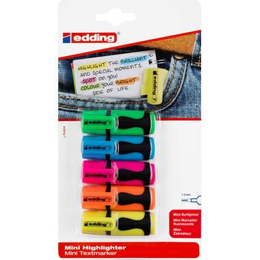EDDING Textmarker Mini 1-3mm 7BLI-99 5 Farben ass.