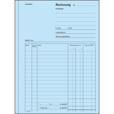 FAVORIT Formularbuch Rechnungen A5 9211 OK Durchschreibepapier 50x2 Blatt