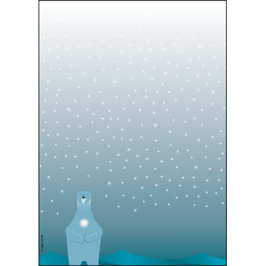 SIGEL Weihnachts-Motiv-Papier A4 DP259 Polar bear with candle