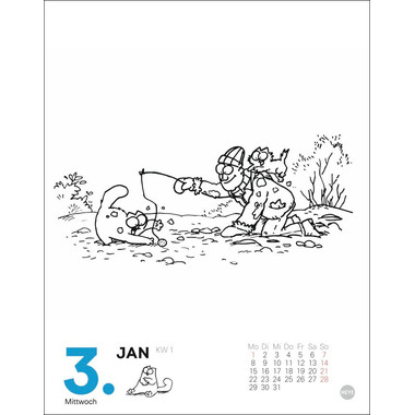 HEYE Abreisskalender Simons Katze 23016 DE, 11x14cm 2024
