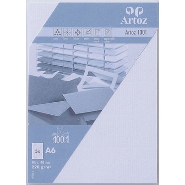 ARTOZ Karten 1001 A6 107326142 220g, blütenweiss 5 Blatt