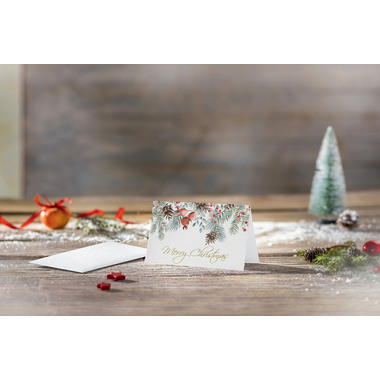 SIGEL Weihnachtskarten A6 DS085 Tannenzweige 25 Stück