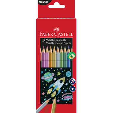FABER-CASTELL Classic Colour Hexagonal 201583 metallic, 10er-Kartonetui