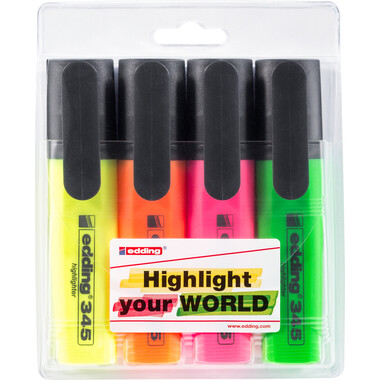 EDDING Textmarker 345 345-E4 4 Farben ass.