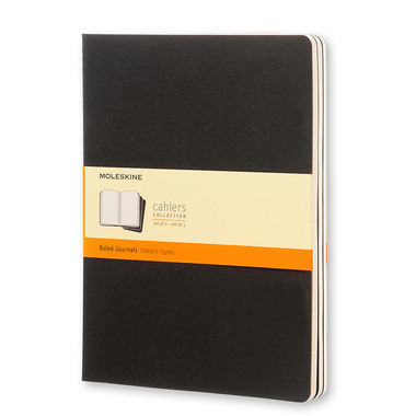 MOLESKINE Notizheft Cahier XL 25x19cm 705014 liniert, schwarz 3 Stück