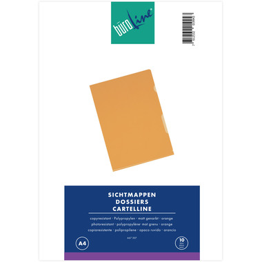 BÜROLINE Sichtmappen PP A4 667307 orange, matt 10 Stück