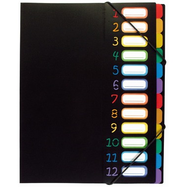 VIQUEL Organisationsmappe 118967 A4 1-12 schwarz/bunt