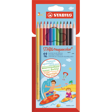 STABILO aquacolor Farb. Kids Design 16126 Etui, Farben ass. 12 Stück