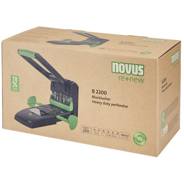NOVUS Blocklocher B 2200 re+new B2200 025065 schwarz/grün 200 Blatt
