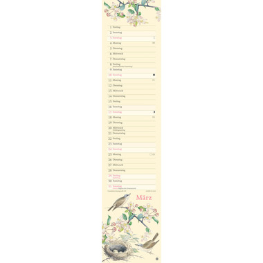 HEYE Jahreskalender Edith Holden 1405 DE, 11x49cm 2024
