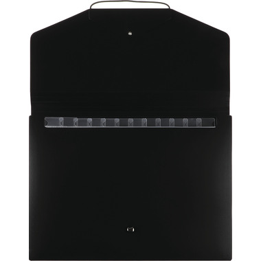 BÜROLINE Fächermappe A4 663292 schwarz 12-teilig