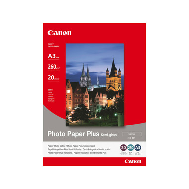 CANON Photo Paper Plus Semi-gloss A3 SG201A3 PIXMA, 260g 20 Blatt