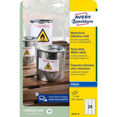 AVERY ZWECKFORM Etiketten 63,5×33,9mm J4773-10 240 Stück
