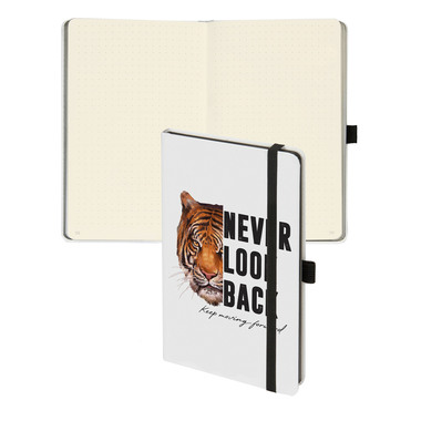 BIELLA Notizbuch Kompagnon WhiteTrend 5845337923U Tiger, gepunktet 12.5x19.5cm
