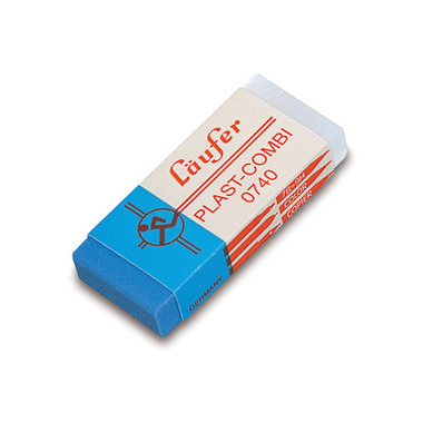 LÄUFER Plast - Combi Radierer 46x20x9mm 0740 mit Kartonmanschette
