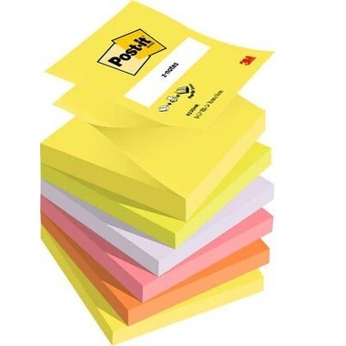 POST-IT Z-Notes Super Sticky 76x76mm R330-NR 6-farbig neon 6x100 Blatt