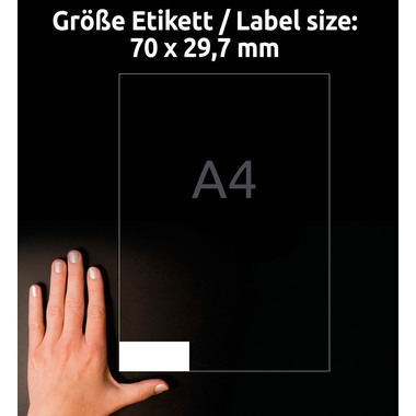 AVERY ZWECKFORM Etichette universale 70x29.7mm 3489 bianco 3000 pz./100 fogli