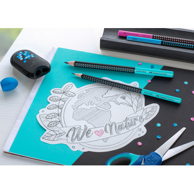 FABER-CASTELL Bleistift Jumbo Grip HB 511912 Two Tone schwarz/türkis