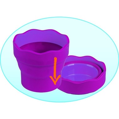 FABER-CASTELL Wasserbecher CLIC & GO 181510 blau, für Pinsel