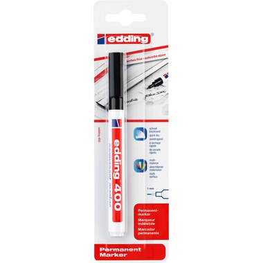 EDDING Permanent Marker 400 1mm 400BLI-1 schwarz Blister