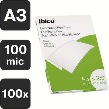 IBICO Laminiertasche A3 627320 glanz, 100my 100 Stk