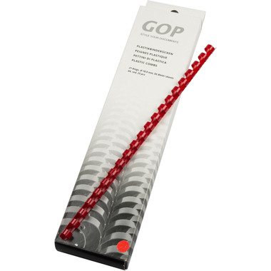 GOP Plastikbinderücken 020487 10mm rot 25 Stück