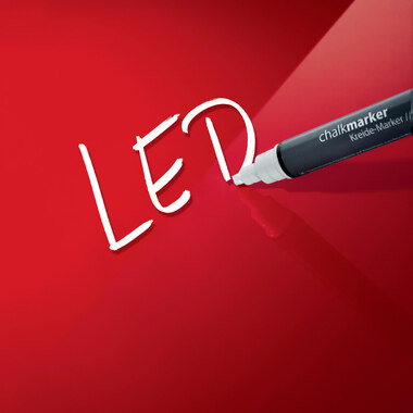 SIGEL Glass Magnetboard LED GL402 rosso 480x480x15mm