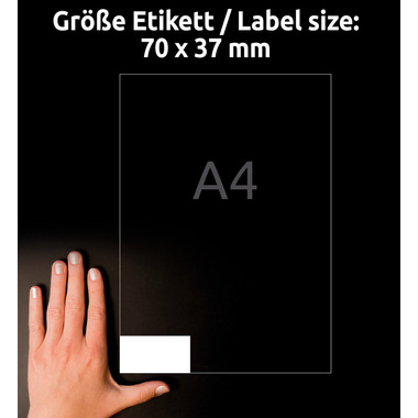 AVERY ZWECKFORM Etichette laser 70x37mm L471820 white, weather pr. 20 fogli