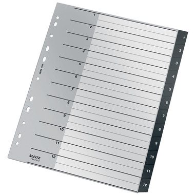LEITZ Registro Recycle PP nero A4 1209-00-00 Numeri 1-12