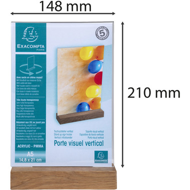 EXACOMPTA Supporto da tavolo A5 85258D trasparente, legno alto