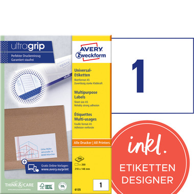 Labelident Laseretiketten selbstklebend auf DIN A4 Bogen - 38 x 21 mm