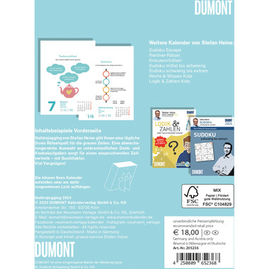 DUMONT Gehirnjogging S. Heine 205236 11.8x15.9cm 2024