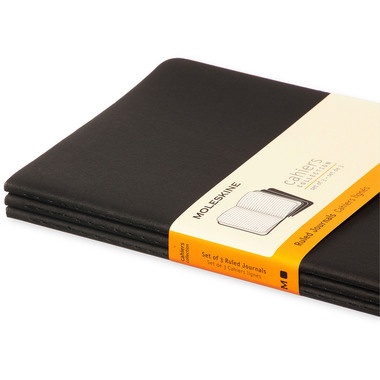 MOLESKINE Notizheft Cahier A5 495-6 liniert, schwarz 3 Stück