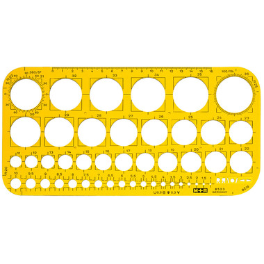M+R Lochkreisschablone 1-36mm 85230670 gelb-transparent
