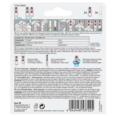 TESA Pin adh. 2x0,5kg 77782-00000 Papier peint & plâtre