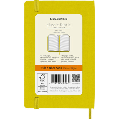 MOLESKINE Notizbuch Color 9x14cm 56598853032 gelb, liniert, 240 Blatt, HC