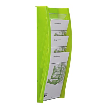 STYRO Wandprospekthalter A4 128-340.0250 kiwi 4 Fächer