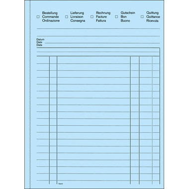 FAVORIT Mehrzweckbuch D/F/I A5 8115OK blau/blau/weiss 50x3 Blatt