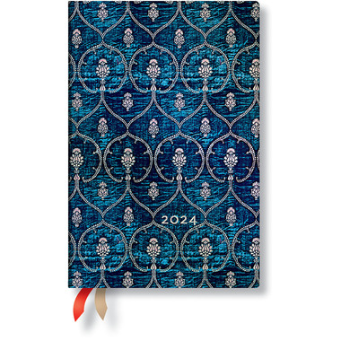 PAPERBLANKS Agenda Blue Velvet DE 2024 DH0864-4 1W/1S VSO Mini 9.5x14cm
