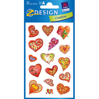 Z-DESIGN Sticker Creative 55155 Herze 2 Stück