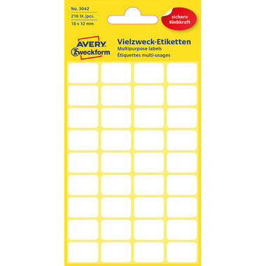 AVERY ZWECKFORM Etichette casa 18×12mm 3042Z bianco 216 pezzi
