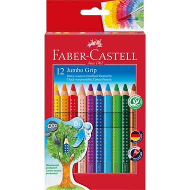 FABER-CASTELL Farbstifte Jumbo GRIP 110912 12 Farben