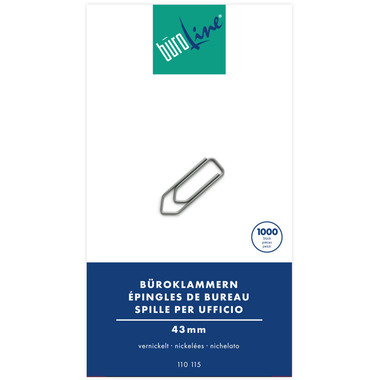 BÜROLINE Trombones no.5 110115 nickelé, 43mm 1000 pcs.