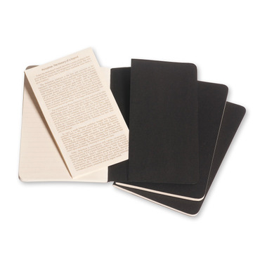 MOLESKINE Notizheft Cahier A6 704895 liniert, schwarz 3 Stück