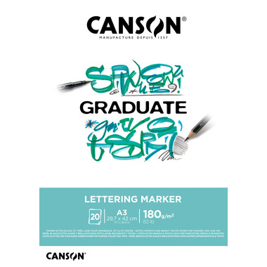 CANSON Graduate Lettering Marker A3 31250P027 20 Blatt, weiss, 180g