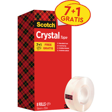SCOTCH Crystal Clear 600 19mmx33m 6-1933R8 transparent 8 Stück