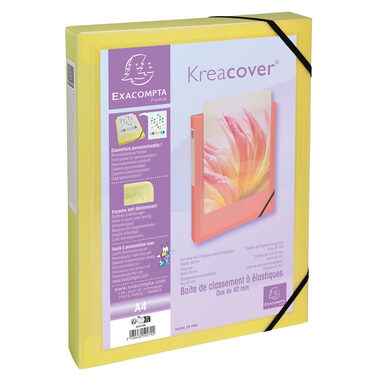 EXACOMPTA Sammelmappe Aquarel A4 59279E ass., Gummizug, Creacover 40mm