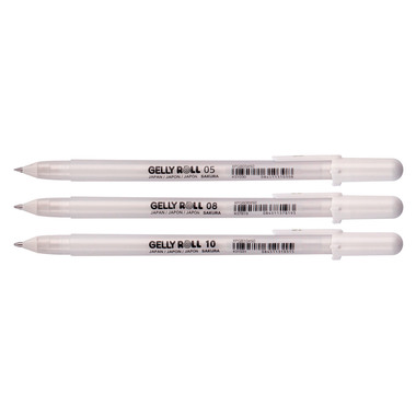 SAKURA Gelly Roll 0.3/0.4/0.5mm POXPGBWH3C White 3 Stück